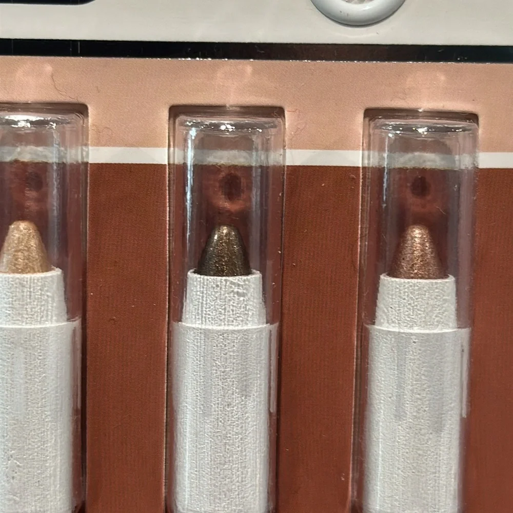 ColorBase Three Mettalic Eyeliner Pencils in Nude, Smoke & Bronze W/Sharpener.